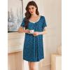 Ekouaer Nightgowns for Women Pleated Sleep Shirts Short Sleeve Night Shirts Lace Trim Night Gown Ladies Sleep Dress(Dog Footprints)