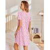 Ekouaer Nightgowns for Women Pleated Sleep Shirts Short Sleeve Night Shirts Lace Trim Night Gown Ladies Sleep Dress(Floral Pink)