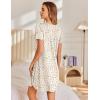 Ekouaer Nightgowns for Women Pleated Sleep Shirts Short Sleeve Night Shirts Lace Trim Night Gown Ladies Sleep Dress(Floral Yellow)