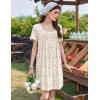 Ekouaer Nightgowns for Women Pleated Sleep Shirts Short Sleeve Night Shirts Lace Trim Night Gown Ladies Sleep Dress(Floral Yellow)