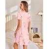 Ekouaer Nightgowns for Women Pleated Sleep Shirts Short Sleeve Night Shirts Lace Trim Night Gown Ladies Sleep Dress(Lily Elegance)