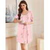 Ekouaer Nightgowns for Women Pleated Sleep Shirts Short Sleeve Night Shirts Lace Trim Night Gown Ladies Sleep Dress(Lily Elegance)
