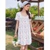 Ekouaer Nightgowns for Women Pleated Sleep Shirts Short Sleeve Night Shirts Lace Trim Night Gown Ladies Sleep Dress(Purple Blossom)