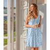 Ekouaer Nightgowns for Women Sleeveless Sleep Shirt Tank Night Gown V Neck Chemise Pleated Night Shirt Soft Sleep Dress(Floral Blue)