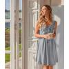 Ekouaer Nightgowns for Women Sleeveless Sleep Shirt Tank Night Gown V Neck Chemise Pleated Night Shirt Soft Sleep Dress(Gray Floral)