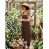 Ekouaer Overalls for Women Baggy Bib Jumpers Casual Sleeveless Jumpsuits One Piece Long Pant Rompers with Pockets 2026(Brown)