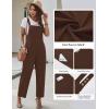 Ekouaer Overalls for Women Baggy Bib Jumpers Casual Sleeveless Jumpsuits One Piece Long Pant Rompers with Pockets 2026(Brown)