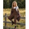 Ekouaer Overalls for Women Baggy Bib Jumpers Casual Sleeveless Jumpsuits One Piece Long Pant Rompers with Pockets 2026(Brown)