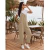 Ekouaer Overalls for Women Baggy Bib Jumpers Casual Sleeveless Jumpsuits One Piece Long Pant Rompers with Pockets 2026(Khaki)