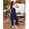 Ekouaer Overalls for Women Baggy Bib Jumpers Casual Sleeveless Jumpsuits One Piece Long Pant Rompers with Pockets 2026(Navy Blue)