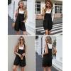 Ekouaer Overalls for Women Summer Rompers Short Jumpsuits Flowy Loose Fit Casual Beach Outfits with Pockets(Black)
