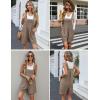 Ekouaer Overalls for Women Summer Rompers Short Jumpsuits Flowy Loose Fit Casual Beach Outfits with Pockets(Brown)