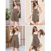 Ekouaer Overalls for Women Summer Rompers Short Jumpsuits Flowy Loose Fit Casual Beach Outfits with Pockets(Brown)