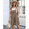 Ekouaer Overalls for Women Summer Rompers Short Jumpsuits Flowy Loose Fit Casual Beach Outfits with Pockets(Brown-1)