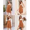 Ekouaer Overalls for Women Summer Rompers Short Jumpsuits Flowy Loose Fit Casual Beach Outfits with Pockets(Caramel)