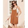 Ekouaer Overalls for Women Summer Rompers Short Jumpsuits Flowy Loose Fit Casual Beach Outfits with Pockets(Caramel)