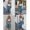 Ekouaer Overalls for Women Summer Rompers Short Jumpsuits Flowy Loose Fit Casual Beach Outfits with Pockets(Grey Blue)