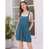 Ekouaer Overalls for Women Summer Rompers Short Jumpsuits Flowy Loose Fit Casual Beach Outfits with Pockets(Grey Blue)