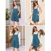 Ekouaer Overalls for Women Summer Rompers Short Jumpsuits Flowy Loose Fit Casual Beach Outfits with Pockets(Grey Blue)