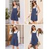 Ekouaer Overalls for Women Summer Rompers Short Jumpsuits Flowy Loose Fit Casual Beach Outfits with Pockets(Navy)
