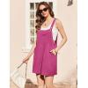 Ekouaer Overalls for Women Summer Rompers Short Jumpsuits Flowy Loose Fit Casual Beach Outfits with Pockets(Rose)