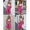 Ekouaer Overalls for Women Summer Rompers Short Jumpsuits Flowy Loose Fit Casual Beach Outfits with Pockets(Rose)