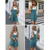 Ekouaer Overalls for Women Summer Rompers Short Jumpsuits Flowy Loose Fit Casual Beach Outfits with Pockets(Teal)