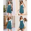 Ekouaer Overalls for Women Summer Rompers Short Jumpsuits Flowy Loose Fit Casual Beach Outfits with Pockets(Teal)