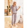 Ekouaer Pajamas Set Long Sleeve Pj Sets 2 Piece Jogger Pajama Sets Soft Sleepwear Loungewear for Women(Beige Leopard)