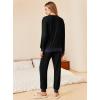 Ekouaer Pajamas Set Long Sleeve Pj Sets 2 Piece Jogger Pajama Sets Soft Sleepwear Loungewear for Women(Black)