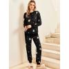 Ekouaer Pajamas Set Long Sleeve Pj Sets 2 Piece Jogger Pajama Sets Soft Sleepwear Loungewear for Women(Black Night Sky)