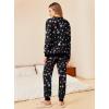 Ekouaer Pajamas Set Long Sleeve Pj Sets 2 Piece Jogger Pajama Sets Soft Sleepwear Loungewear for Women(Black Starry)