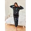 Ekouaer Pajamas Set Long Sleeve Pj Sets 2 Piece Jogger Pajama Sets Soft Sleepwear Loungewear for Women(Black Starry)