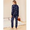 Ekouaer Pajamas Set Long Sleeve Pj Sets 2 Piece Jogger Pajama Sets Soft Sleepwear Loungewear for Women(Blue Moon)