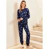Ekouaer Pajamas Set Long Sleeve Pj Sets 2 Piece Jogger Pajama Sets Soft Sleepwear Loungewear for Women(Blue Moon)