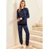 Ekouaer Pajamas Set Long Sleeve Pj Sets 2 Piece Jogger Pajama Sets Soft Sleepwear Loungewear for Women(Blue Star)