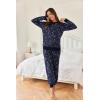 Ekouaer Pajamas Set Long Sleeve Pj Sets 2 Piece Jogger Pajama Sets Soft Sleepwear Loungewear for Women(Blue Star)