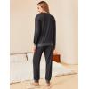 Ekouaer Pajamas Set Long Sleeve Pj Sets 2 Piece Jogger Pajama Sets Soft Sleepwear Loungewear for Women(Dark Grey)
