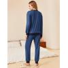 Ekouaer Pajamas Set Long Sleeve Pj Sets 2 Piece Jogger Pajama Sets Soft Sleepwear Loungewear for Women(Deep Blue)