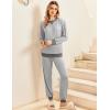 Ekouaer Pajamas Set Long Sleeve Pj Sets 2 Piece Jogger Pajama Sets Soft Sleepwear Loungewear for Women(Grey)