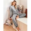 Ekouaer Pajamas Set Long Sleeve Pj Sets 2 Piece Jogger Pajama Sets Soft Sleepwear Loungewear for Women(Grey)