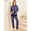 Ekouaer Pajamas Set Long Sleeve Pj Sets 2 Piece Jogger Pajama Sets Soft Sleepwear Loungewear for Women(Purple Leopard)