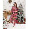 Ekouaer Pajamas Set Long Sleeve Pj Sets 2 Piece Jogger Pajama Sets Soft Sleepwear Loungewear for Women(Red Deer)