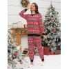 Ekouaer Pajamas Set Long Sleeve Pj Sets 2 Piece Jogger Pajama Sets Soft Sleepwear Loungewear for Women(Red Deer)