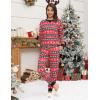 Ekouaer Pajamas Set Long Sleeve Pj Sets 2 Piece Jogger Pajama Sets Soft Sleepwear Loungewear for Women(Red Deer)