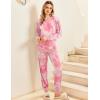 Ekouaer Pajamas Set Long Sleeve Pj Sets 2 Piece Jogger Pajama Sets Soft Sleepwear Loungewear for Women(Tie Dye Pink White)