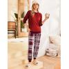 Ekouaer Pajamas Set Long Sleeve Pj Sets 2 Piece Jogger Pajama Sets Soft Sleepwear Loungewear for Women(Wine Red Plaid)