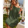 Ekouaer Plus Size Nightgowns for Women Oversized Sleep Shirt Short Sleeve Nightshirt T-Shirt Dress Sleepwear S-5XL(Army Green)