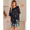 Ekouaer Plus Size Nightgowns for Women Oversized Sleep Shirt Short Sleeve Nightshirt T-Shirt Dress Sleepwear S-5XL(Black Butterfly)