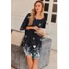 Ekouaer Plus Size Nightgowns for Women Oversized Sleep Shirt Short Sleeve Nightshirt T-Shirt Dress Sleepwear S-5XL(Black Butterfly)